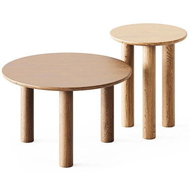 Bobby's Wooden Coffee Tables 3D model image 1 