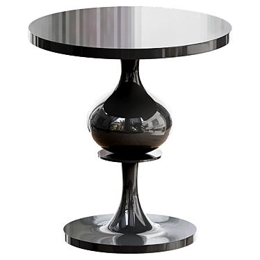 Black Turned Wood Pedestal Table 3D model image 1 