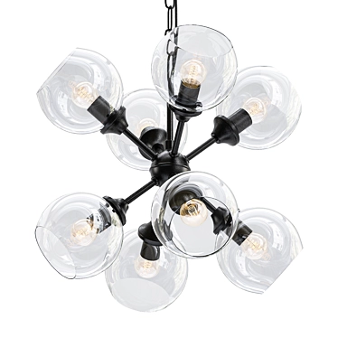 Elegant Black Luna Pendant Light 3D model image 1 