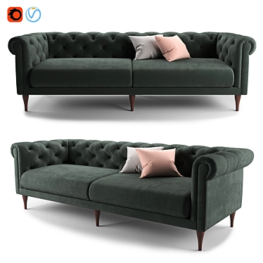 Modern MADE Barstow Sofa II - Stylish and Comfortable 3D model image 1 