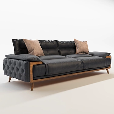 Elegant 3-Seater Sofa: 250x90x85cm 3D model image 1 