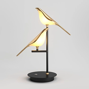 Modern Gold Metal Desk Lamp 3D model image 1 