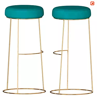 Stylish Corona Bar Stool 3D model image 1 