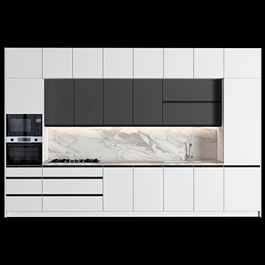 Modern Kitchen: Easy to Edit & Stunning Renders 3D model image 1 