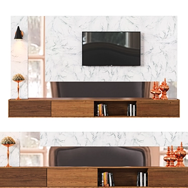 Stylish TV Wall Solution: TV Wall 09 3D model image 1 