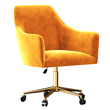 Frosted Velvet Office Chair: Adjustable Swivel 3D model image 1 