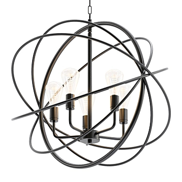 Bronze Sphere Foyer Pendant: Ellery 24 3D model image 1 