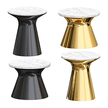 Elegant Marble Pedestal Coffee Table 3D model image 1 