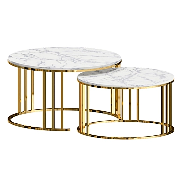 Sleek Round Nesting Tables, Set of 2 3D model image 1 