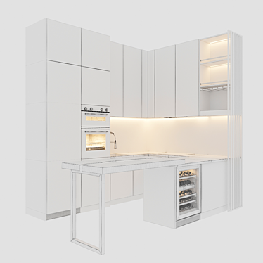 Modern Kitchen Set 2015 3D model image 1 