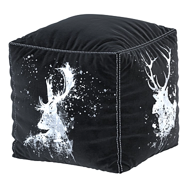 Animal Silhouette Square Ottoman 3D model image 1 