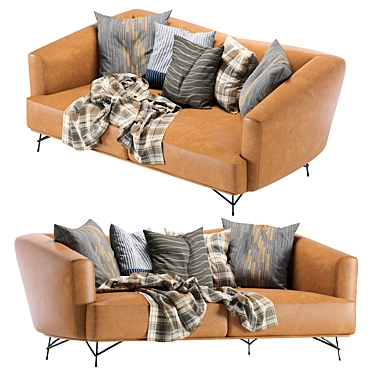 Italian Leather Sofa: Ditre Italia Lennox 3D model image 1 