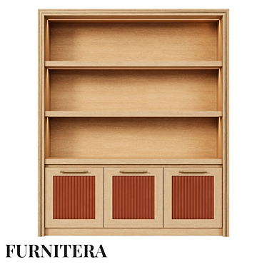 Nolan Oak Veneer Bookcase: Classic Style with Ample Storage 3D model image 1 