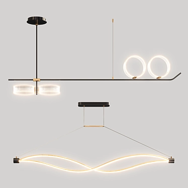 Illuminating Elegance: LED Chandelier Collection 3D model image 1 