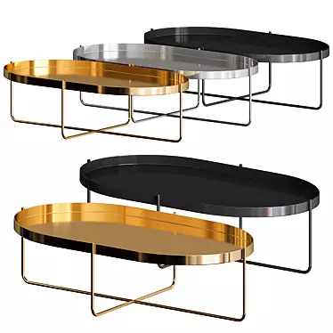 Glossy Gold Gaultier Coffee Table 3D model image 1 