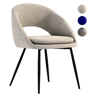 Sleek Hewitt Dining Chairs: Set of 2 3D model image 1 