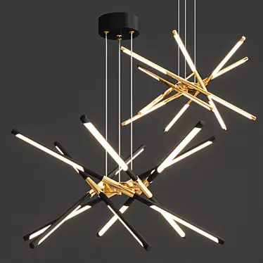 Elegant LED Pendant Chandelier - Illuminate Your Space 3D model image 1 