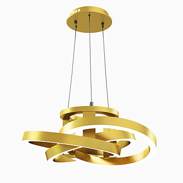 Title: Modern Metal Pendant with LED Lights 3D model image 1 