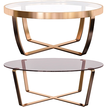 Luxury Bronze Coffee Table Set 3D model image 1 