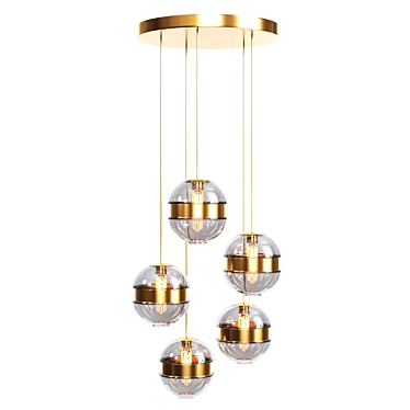 Elegant Brass Pendant Light 3D model image 1 