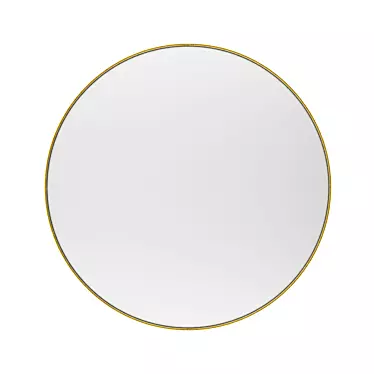 Antique Brass Round Mirror: Iron Gold 3D model image 1 