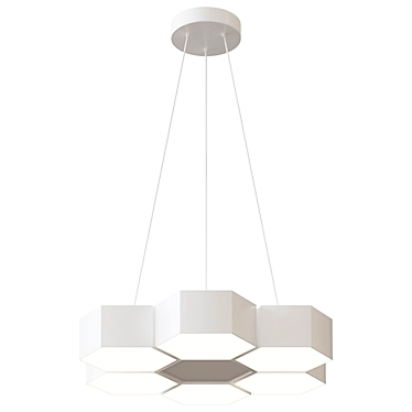 Hexacomb LED Chandelier: Modern Elegance 3D model image 1 