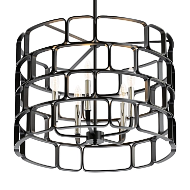 Becton Matte Black Pendant Light 3D model image 1 