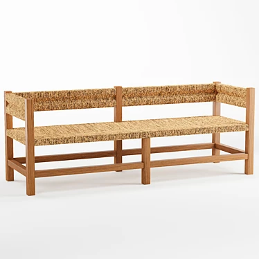 Artisan-made Seagrass Woven Bench 3D model image 1 
