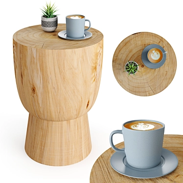 Natural Stump Coffee Table 3D model image 1 