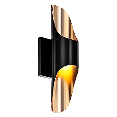 Black & Gold 10W Outdoor Wall Sconce 3D model image 1 