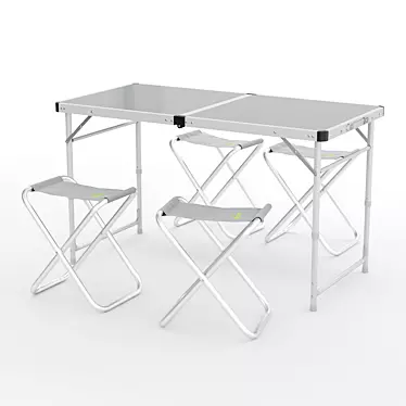 Portable Foldable Picnic Table: MOON CAMP Suitcase 3D model image 1 