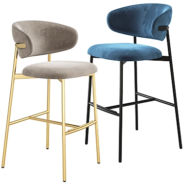 Sleek Calligaris Oleandro Bar Stool 3D model image 1 