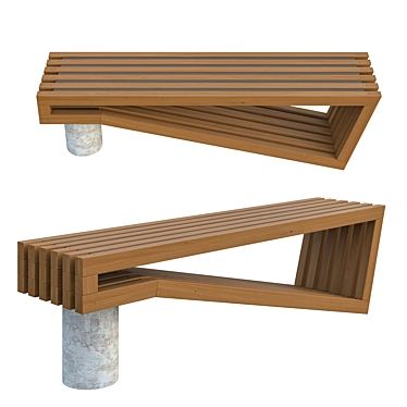 Convertible Edit Poly Bench 3D model image 1 