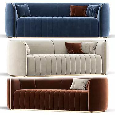 Modern Upholstered Sofa 3D model image 1 