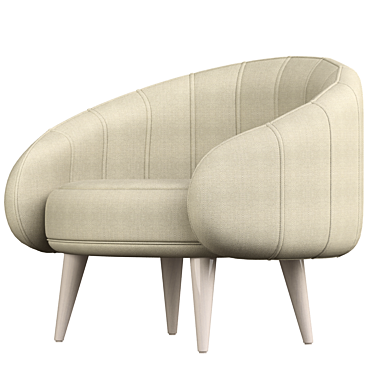 Elegant White Armchair 3D model image 1 