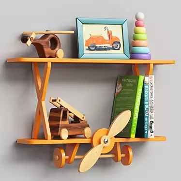 Kids Shelf with Contents | Size: 570x345x150mm 3D model image 1 