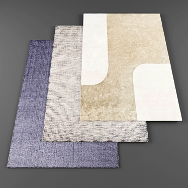 High-Res Rugs Bundle: 3 Textures 3D model image 1 
