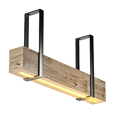 Rustic Wood Beam Lighting 3D model image 1 