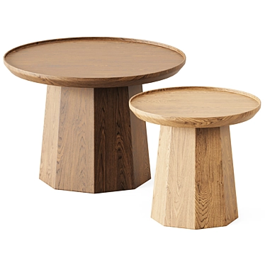 Scandinavian Pine Coffee Tables 3D model image 1 
