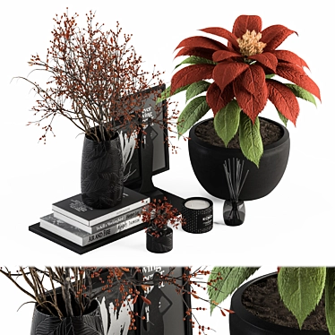 Elegance in Bloom: Decorative Bouquet Set 3D model image 1 