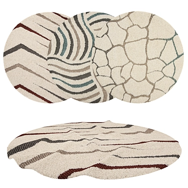 Round Rugs Set: 6 Variants 3D model image 1 