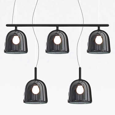 Sleek Black Pendant Lamp 3D model image 1 