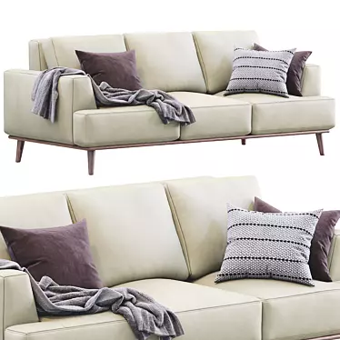 Contemporary Leather Sofa 3D model image 1 
