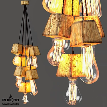 Querk_08 Oak Pendant Light 3D model image 1 