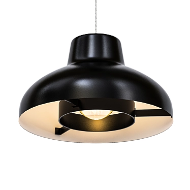 Elegant Black Pendant Light 3D model image 1 