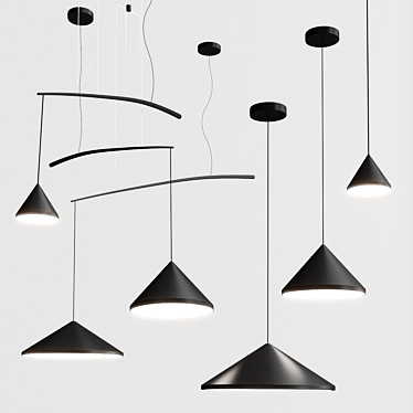 Sleek Carbon North Pendant Lamps 3D model image 1 