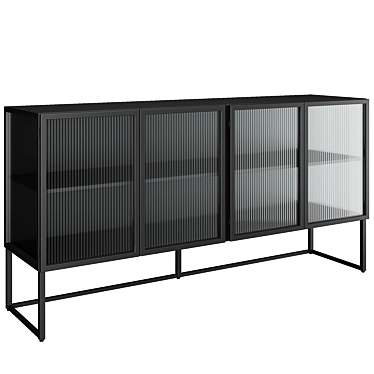 Modern Metal and Glass Trixie Console 3D model image 1 