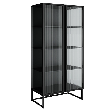 Sleek Metal & Glass Trixie Cabinet 3D model image 1 