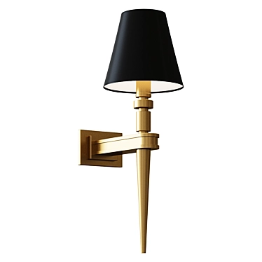 Classic Black Brass Wall Lamp 3D model image 1 