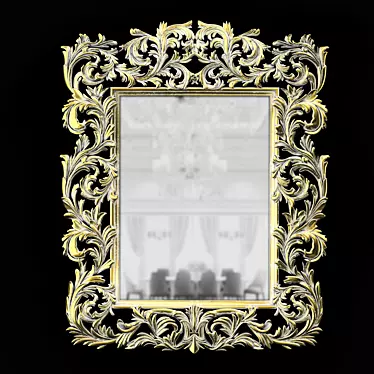 Elegant Vintage Framed Mirror 3D model image 1 